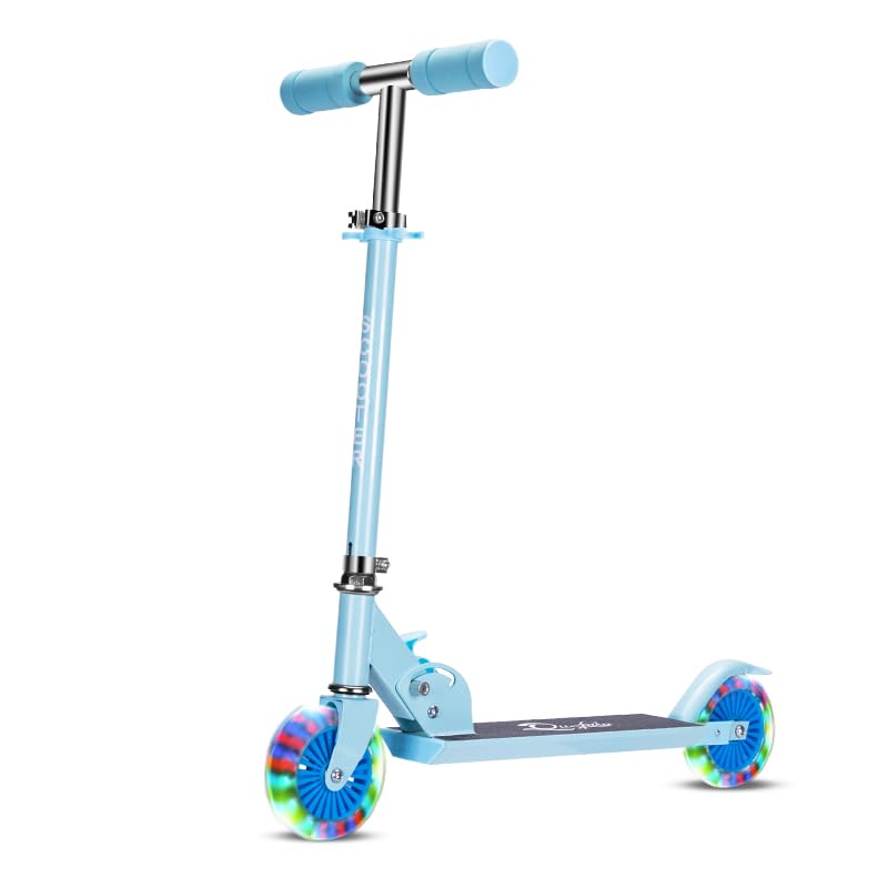 Image of Small Kick Scooter - Lightweight, Foldable, Aluminum Frame, and Adjustable Handlebars Rose Pink
