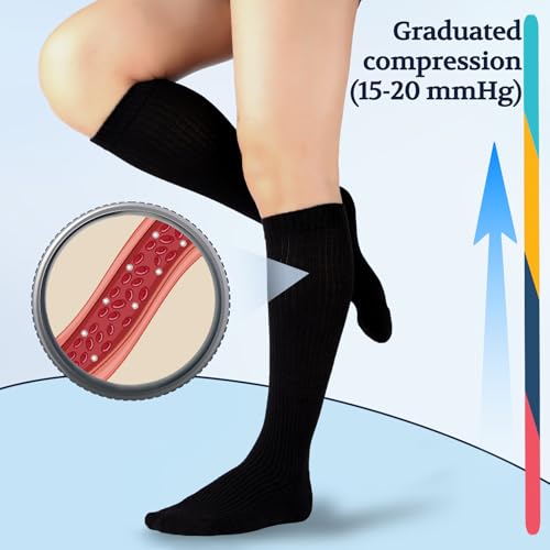 Image of 15-20 mmHg Cotton Compression Socks for Women & Men