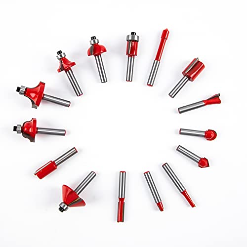 Compact Wood Router Tool 110V Electric Hand Woodworking Trimmer Palm Router Kit With Gloves 15 Pcs Router Bits (800W) #TOP6