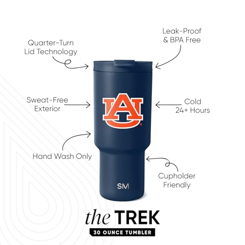 Image of Simple Modern Auburn Tigers Tumbler with Straw | 30oz | Collegiate