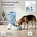 Flexzion Automatic Dog Water Bowl Dispenser for Cat Pet (1 Gallon Dispener Water Jug) - Gravity Feeder Auto Replenish Waterer Drinking Bowl Fountain Bottle Dish Stand