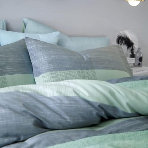 Image of LifeTB Queen Comforter Set Patchwork Bedding Comforter with 2 Pillowcases Soft Fluffy Geometric Plaid Bedding Set Breathable Cozy Patchwork Plaid Checkered Pattern Comforter for All Seasons