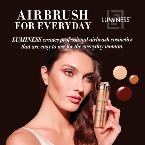 LUMINESS Airbrush Spray Silk Foundation Starter Kit - Light Rich - Foundation, Primer & Dual-Sided Angled Buffing Brush - Medium, Buildable Coverage, Anti-Aging Formula Hydrates & Moisturizes - Thumbnail 5