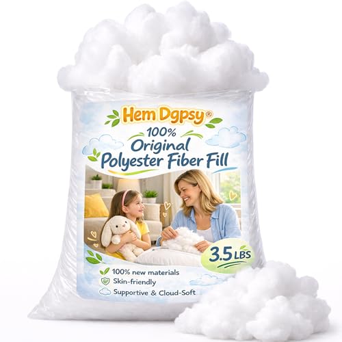 Hem Dgpsy Polyfill Stuffing Fiber Fill 56oz/3.5lbs, Safe Pillow Stuffing for Couch, Stuffed Animals,...