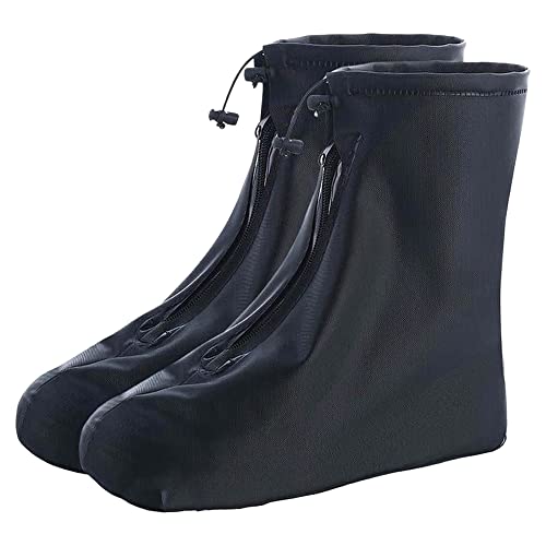 Image of Rain Boot Waterproof Shoes Covers, Sand Control Non-Slip Shoe Cover Galoshes, PVC Rubber Sole Reusable Rain Snow Boots Overshoes for Cycling Outdoor Camping Fishing Garden (M, Black)