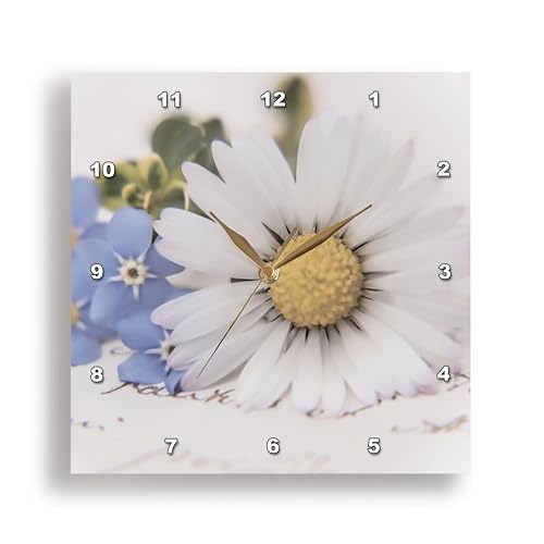 Horloge murale vintage Marguerites Fleurs 3dRose 13x33 cm