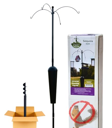 Squirrel Stopper Sequoia Squirrel Proof Pole System with 4 Hanging
