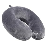 kierain Travel Pillow Memory Foam Neck Pillow for Travel Support Pillow Luxury Compact Lightweight Quick Pack for Camping Sleeping Rest Cushion (Gray)