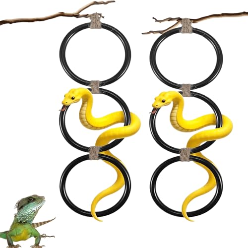 Ball Python Tank Accessory with 1 Pack Snake Climbing Ring for Decor