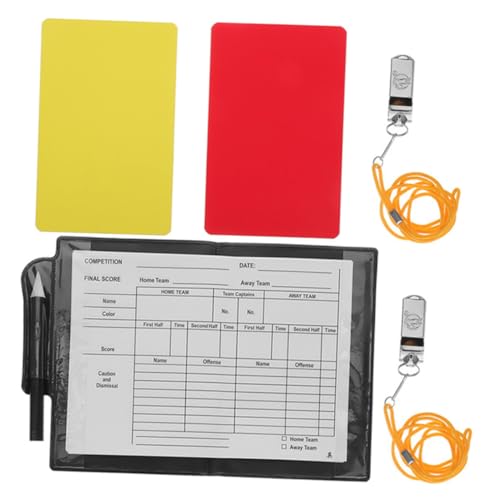 Kit esencial para árbitro de fútbol con tarjetas y silbatos miniatura 1