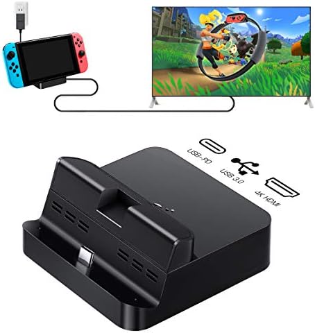 GuliKit Switch Docking Station, Portable TV Dock for Nintendo Switch with USB-C PD Charging Stand, HDMI Adapter and USB 3.0 Port, Support Samsung DeX Mode/ Huawei PC Mode