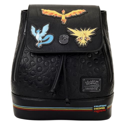 Loungefly Pokémon: Legendary Birds - Articuno, Moltres, and Zapdos - Embroidered Characters Mini Backpack - Collectible Bags