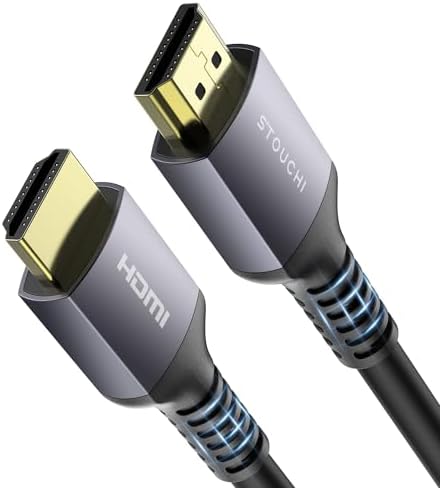HDMI 2.1 Cable 20FT, Stouchi 48Gbps Ultra High Speed HDMI Cables Braided Cord, 8K60Hz 4K120Hz 144Hz eARC Dynamic HDR HDCP 2.2&2.3 HDR10+ Compatible for PS5, PS4, UHD TV and PC