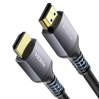 HDMI 2.1 Cable 20FT, Stouchi 48Gbps Ultra High Speed HDMI Cables Braided Cord, 8K60Hz 4K120Hz 144Hz eARC Dynamic HDR HDCP 2.2&2.3 HDR10+ Compatible for PS5, PS4, UHD TV and PC
