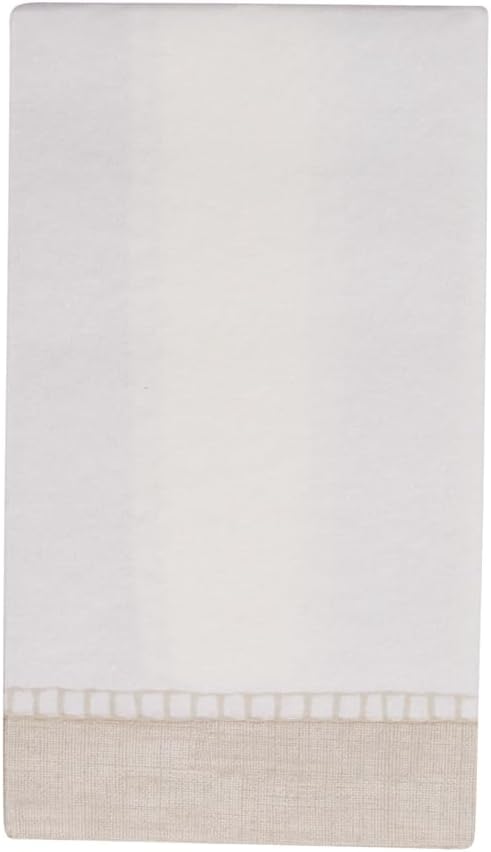 Caspari Linen Border Paper Linen Guest Towel Napkins in Natural, Two Packs of 12