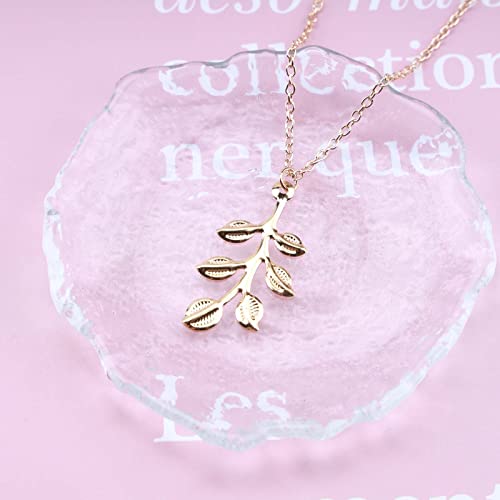 Iaceble Bohemia Leaf Choker Necklace Olive Leaf Necklace Chain Gold Leaf Pendant Necklace Minimalist Leaves Necklace Chain Jewelry For Women And Girls #TOP5