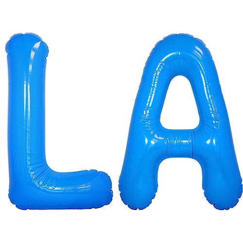 Los Angeles LA Blue Gameday Sports REUSABLE Letters | LA Gameday Letters Sports Party | Baseball, Football, Los Angeles Sports Team Party | LA Inflatable Letters | BASHOUT