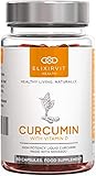 Curcumina Liquida Elixirvit con Vitamina D - 185x Più Biodisponibile della Tipica Curcuma/Curcumina - Subito Assorbibile - 60 Capsule Curcumina NovaSOL