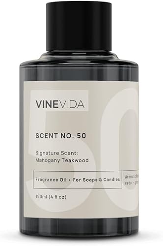 VINEVIDA 4 onzas Aceite de fragancia de madera de teca de caoba para fabricación de velas y fabricación de jabón, aromas de velas prémium para velas