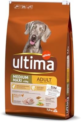 Ultima Medium-Maxi Adult Pollo, Comida seca para perros, 7,5kg
