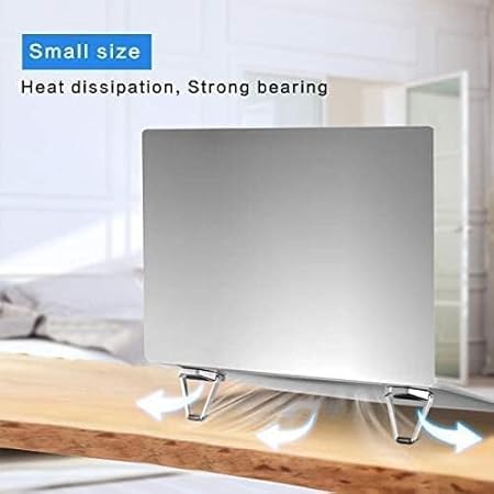 Image of Portable Metal Laptop Stand for Desk & Bed | Foldable Aluminum Laptop Riser | Ergonomic Non-Slip Notebook Holder | Compatible with MacBook, HP, Dell, Lenovo 10-17 Inch