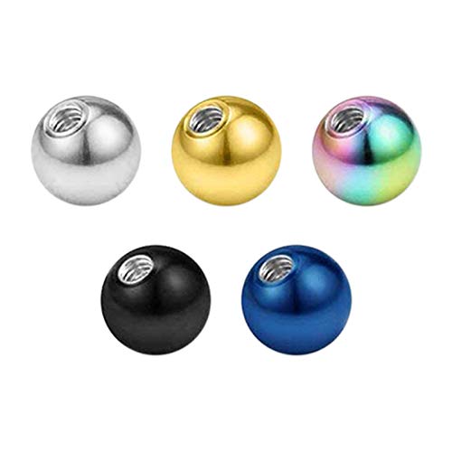 【RiNma1132】ボディピアスキャッチ ボールキャッチ 16G 14G 3mm 5mm ステンレス ネジ式 アクセサリーパーツ 軟骨ピアス トラガス ヘリックス 予備 キャッチのみ (16G, ブラック)