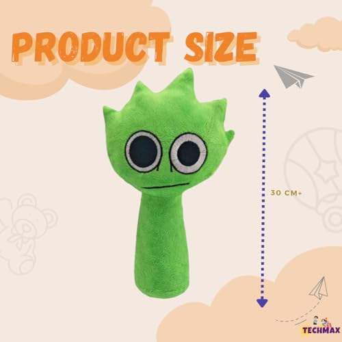 Image of Customized Text Green Double Eye Sprunki Plush Toys