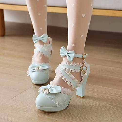 Chaussures de mariée bleues et romantiques pour fête