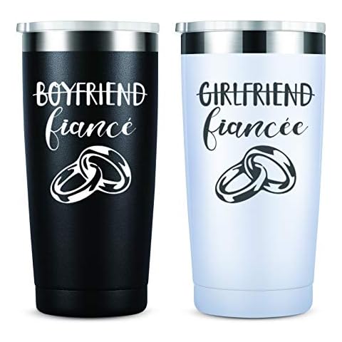 Fiance Fiancee Insulated Mug Tumbler Set Cover