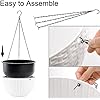 Foraineam 2-Pack Dual-pots Design Hanging Basket Planters Self-Watering Indoor Outdoor Plant & Flower Hanging Pots with Drainer and Chain, 2 Size Assorted (White)