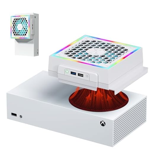 ZAONOOL Cooling Fan for Xbox Series S with 7 RGB Light Modes, High Speed Fan Cooling System, 3 Gears Adjustable Speed Cooler Fan Accessories with LED Indicator and USB 3.0 Port for 4.8Gbps Data Sync