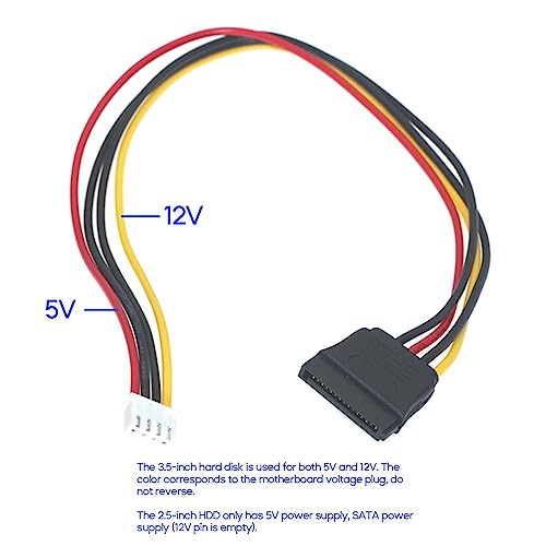 Cable Convertidor SATA15P a 4P para Fuente de 5V miniatura 2