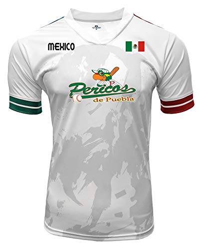 Jersey Mexico Pericos de Puebla 100% Polyester White/Grey Made in Mexico