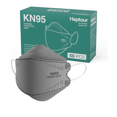 Image of KN95 Face Mask 50 Pack,Individually Wrapped,Breathable Protective Cup Dust Mask for Adults with Elastic Ear Loops
