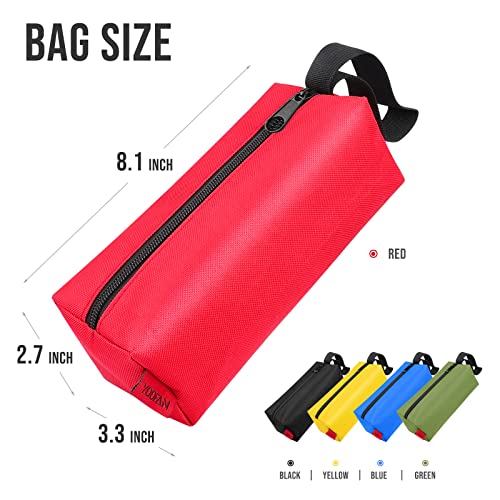 YOOFAN Small Tool Bags – Heavy Duty 1680D Waterproof Fabric Tool Pouch, Black/Red/Blue/Green/Yellow, 5-Packs