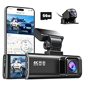 REDTIGER F7N 4K+1080P Dashcam Voiture Avant et arrière,Caméra Embarquée avec WiFi et GPS Intégrés pour Voitures,Carte SD 64G,Écran 3,18 Pouces,Vision Nocturne,Mode Stationnement 24H(F7N)