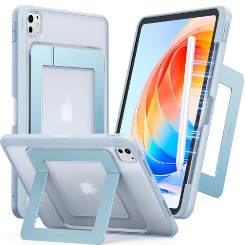 TORRAS Ostand K1 Guardian for iPad Pro 11 inch Case M5 2025 & 2024 M4, Ultra Stable Stand, Multiple Adjustable Viewing Angles, Slim Protective Kickstand iPad Pro 11 Case with Pencil Holder, Blue