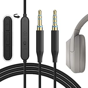 Geekria QuickFit Audiokabel met microfoon compatibel met Sony WH-1000XM5, 1000XM4, 1000XM3, XB910N hoofdtelefoon, 3,5 mm…
