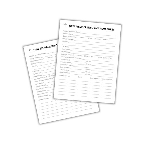 Lashicorn New Member Information Sheet for Church Visitors 50pk 8.5x11” Prayer Requests Welcome Packet Follow Ups for Offering Plate Administration