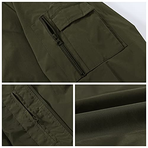 Gopune Men's Lightweight Bomber Jacket Outdoor Baseball Windbreaker Fashion Jacket Army Green,M #TOP5