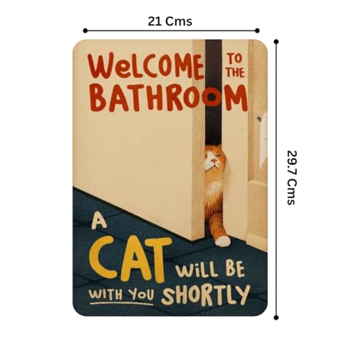 Image of Zesta Bathroom Decor Items Washroom Decor Tin Sign | Aesthetic Posters Wall Poster for Bedroom | Magnetic Cafe Decoration Items /Restaurant Decorations Items | Quirky Home Decor Bar Accent (Bathroom)