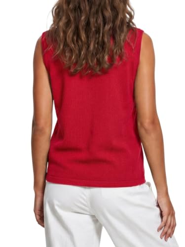 Image of KMBANGI Women Christmas Button Sweater Vest Embroidery Sleeveless Cardigan