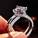 14K White Gold Ring, Eternity for Women Double Band with Square Moissanite 2ct White Gold Fashion Trendy Size 9
