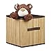 Produktbild Relaxdays Faltbox, Bambus-Look, quadratisch, mit Griff, HxBxT: 28,5 x 28,5 x 28,5 cm, Aufbewahrungsbox, Regalbox, natur