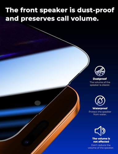 Image of MAGIC JOHN 2 Pack for iPhone 17 Pro Max 6.9 inch Privacy Glass Screen Protector-[Anti-Spy] Auto Dust-Elimination, Bubble Free, Easy Installation, Daily Drop Protection