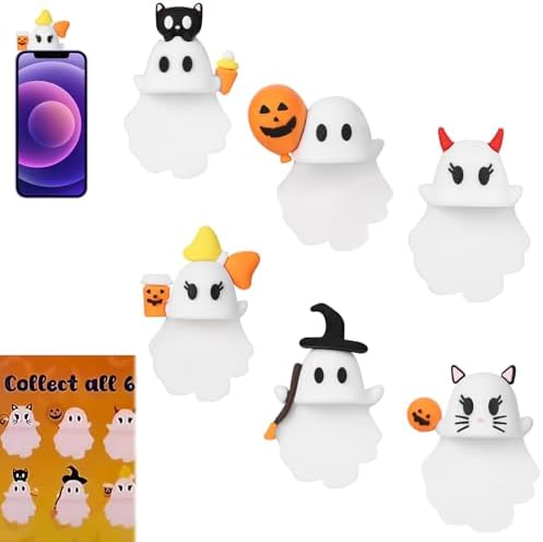 Ghostees Mystery Phone Buddy, Cute Decorative Phone Stand, Stick-...