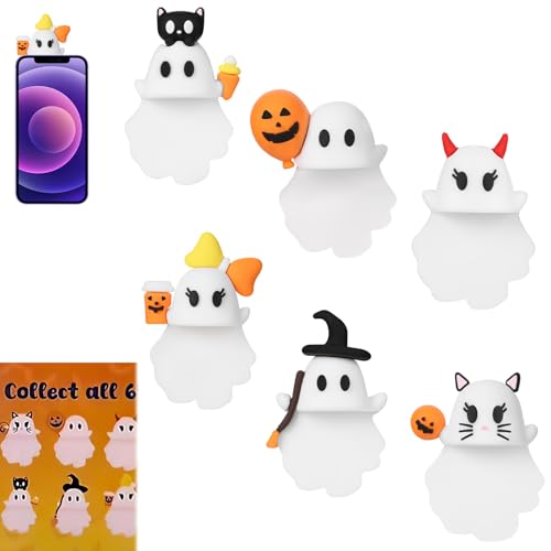 Ghostees Mystery Phone Buddy, Cute Decorative Phone Stand, Stick-...