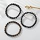 BMMYE 2-4 Stücke Perlenarmband 8MM Elastische Herren Naturstein Armband Lavastein Tiger Auge Schmuck Geschenk