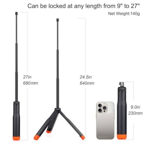image for YALLSAME Floating Selfie Stick for GoPro Hero 13 12 11 10 9 8 7 Mini M