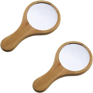 2 unids pequeño espejo de maquillaje de mader...